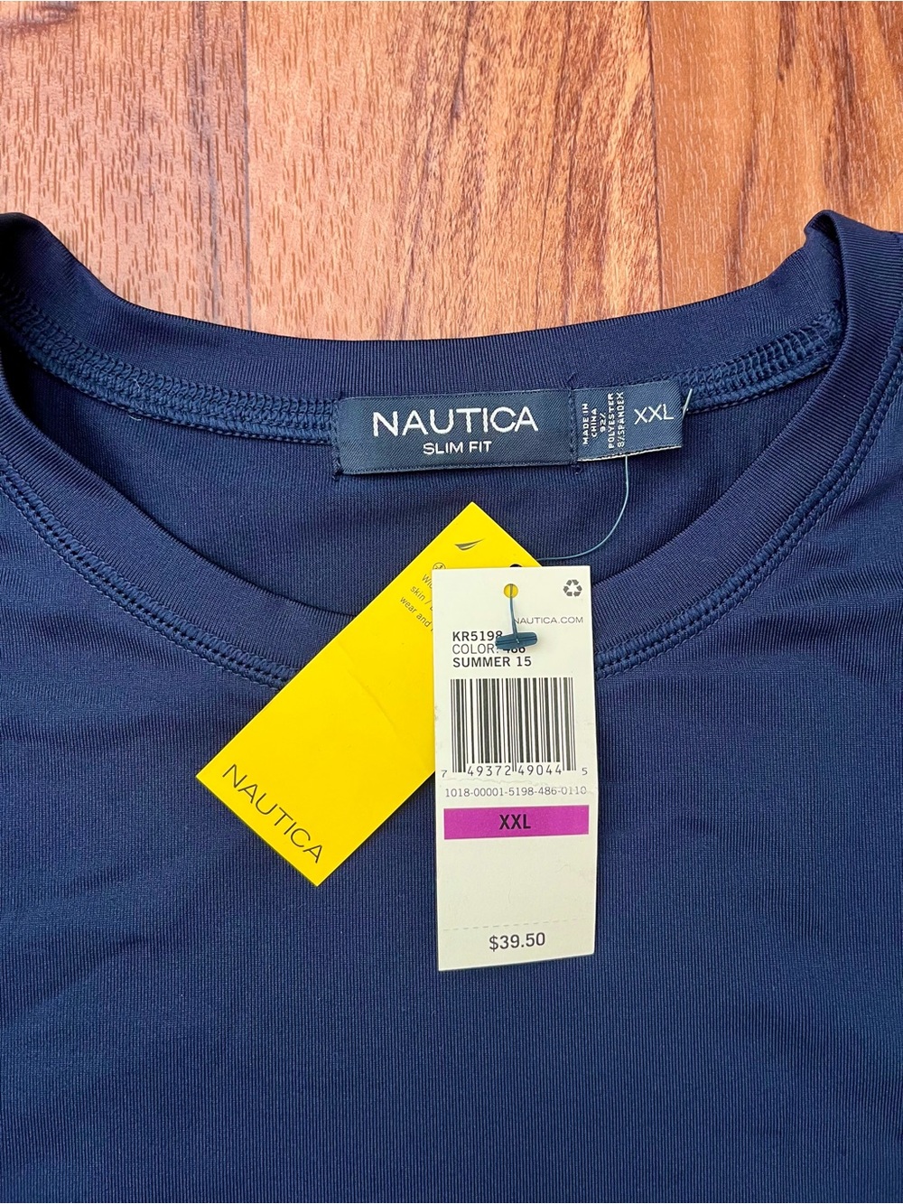 Nautica men's dark navy slim fit short sleeve crewneck t-shirt - Picture 4 of 7